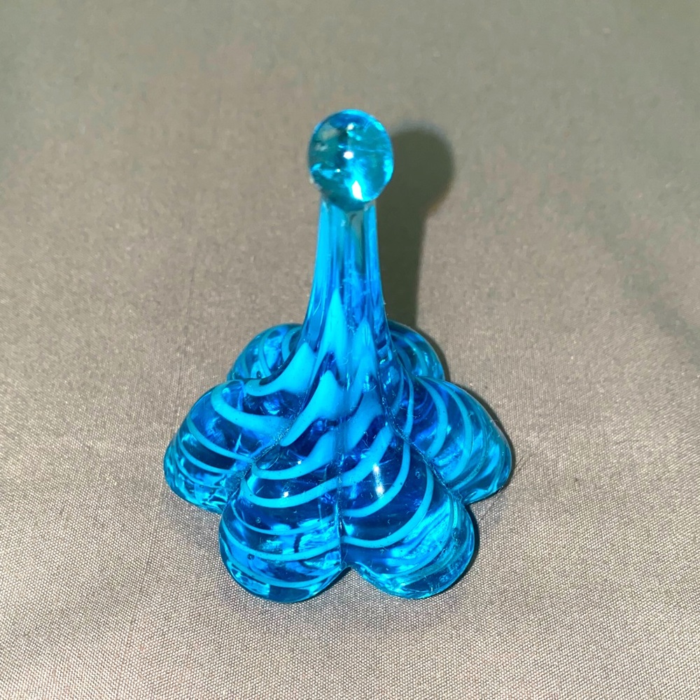 Blue glass ring holder